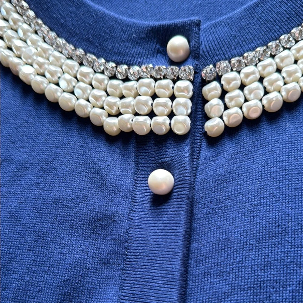 kate spade Blue Cardigan Sweater with 3/4 Sleeves PtP 20”